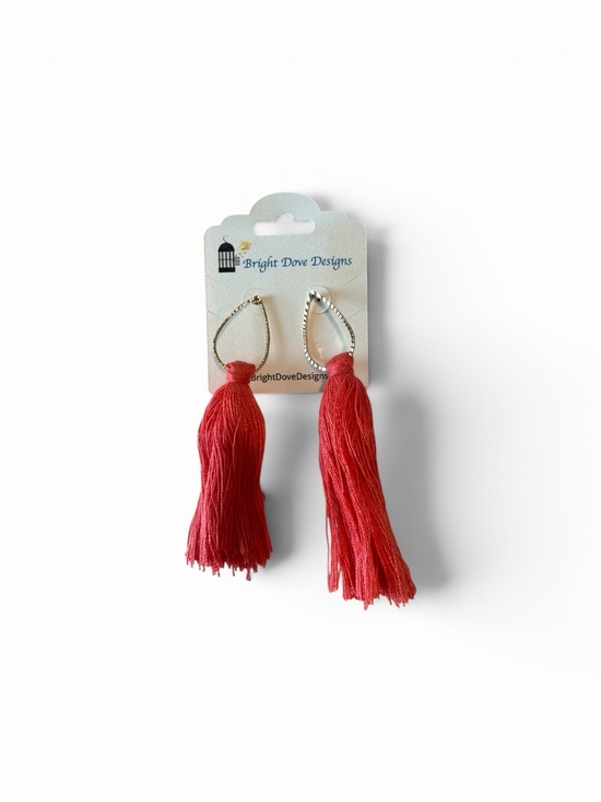 Accessories - Red Tassel Drop Earrings